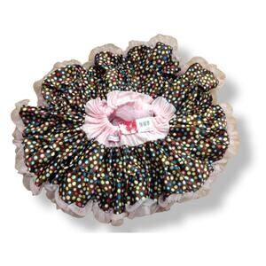 Chic by Tutu Couture Girls Skirt Size 0-12 Months Brown Pink Multi Polka Dot NEW